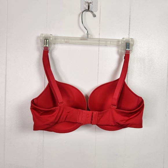 Calvin Klein Red Plunge T-Shirt Bra Underwire Push-Up Padded Size 36C Lingerie - Picture 3 of 8